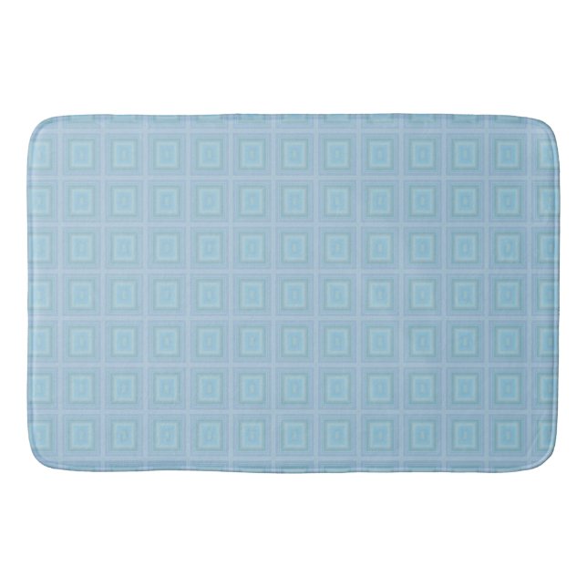 Small blue squares. badematte (Vorderseite)