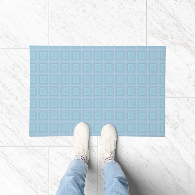 Small blue squares. fußmatte (Indoor)
