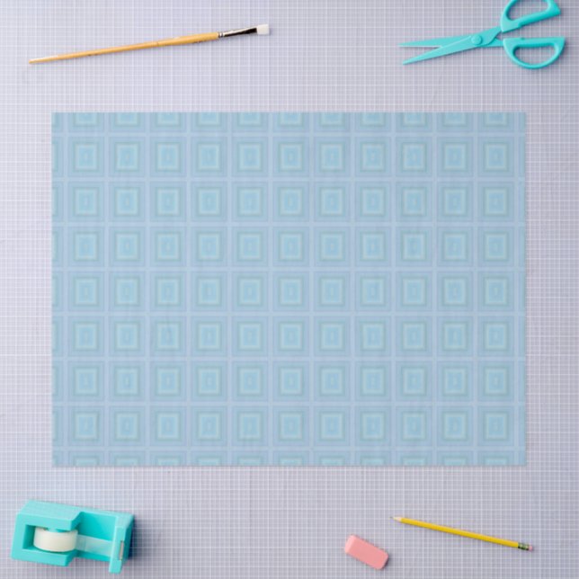 Small blue squares. seidenpapier (Basteln)