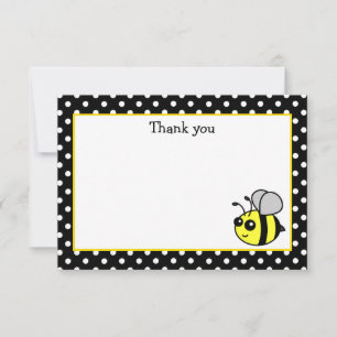 Small Bumble Bee Yellow Flat Vielen Dank, dass Sie Mitteilungskarte