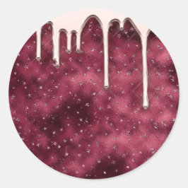 Small Business Candles Burgundy Rose Glitzer Runder Aufkleber