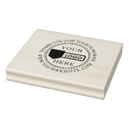 Small Business Custom Wood Art Stamp with Logo Gummistempel
