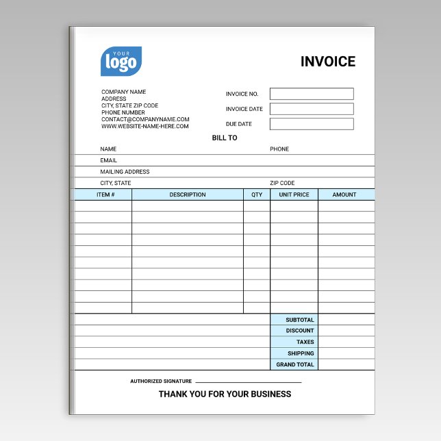 Small Business Logo Personalized Invoice Notepad Notizblock (Von Creator hochgeladen)