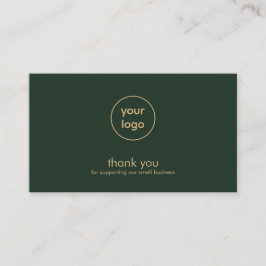 Small Business Logo Thank You Card Olive Gold Visitenkarte