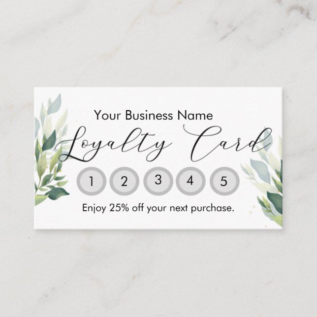 Small Business Loyalty Card Customizable  Visitenkarte (Vorderseite)