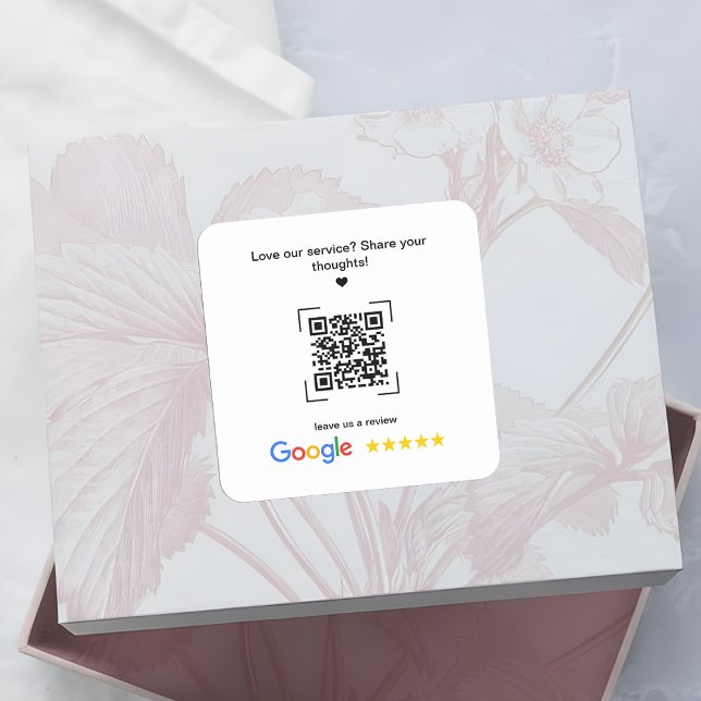Small Business Promotional Google Review QR Code Quadratischer Aufkleber (Von Creator hochgeladen)