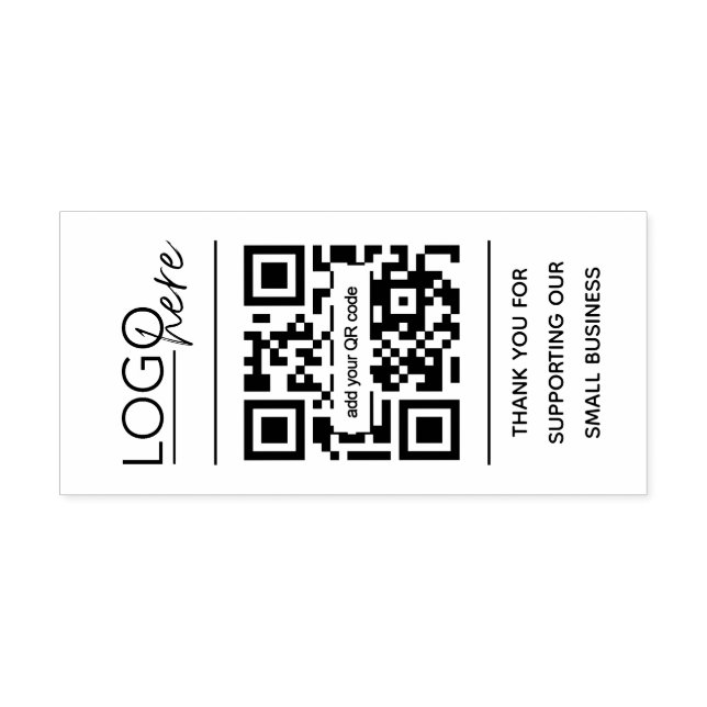 Small Business QR Code Thank You Gummistempel (Prägung)