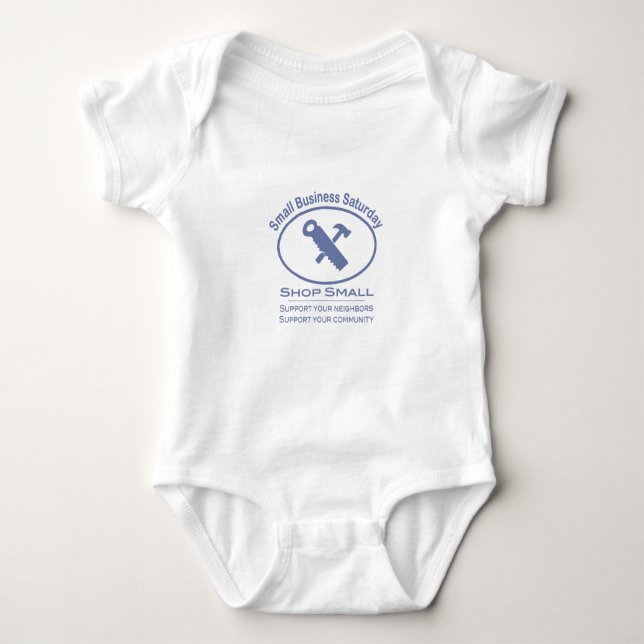 Small Business Samstag - Hardware blau Baby Strampler (Vorderseite)