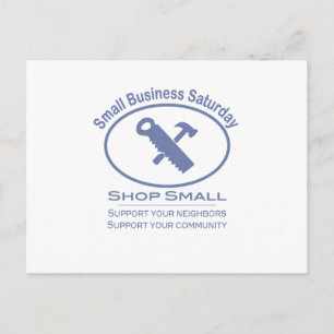 Small Business Samstag - Hardware blau Postkarte