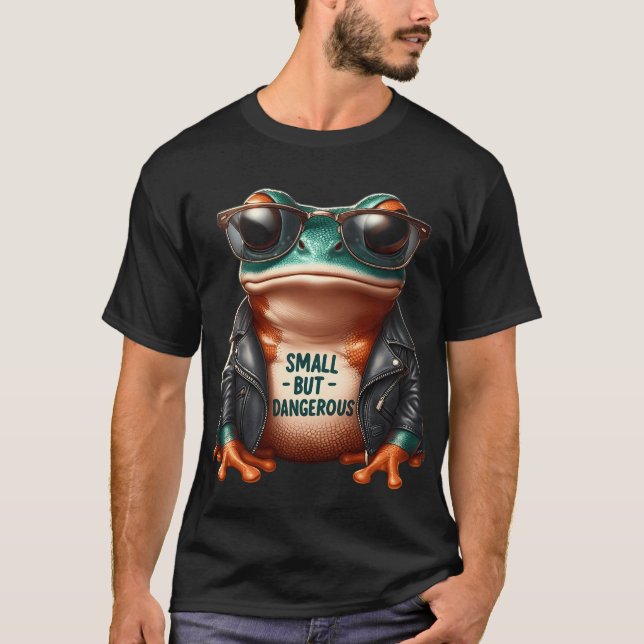 Small But Dangerous Biker Frog T-Shirt (Vorderseite)