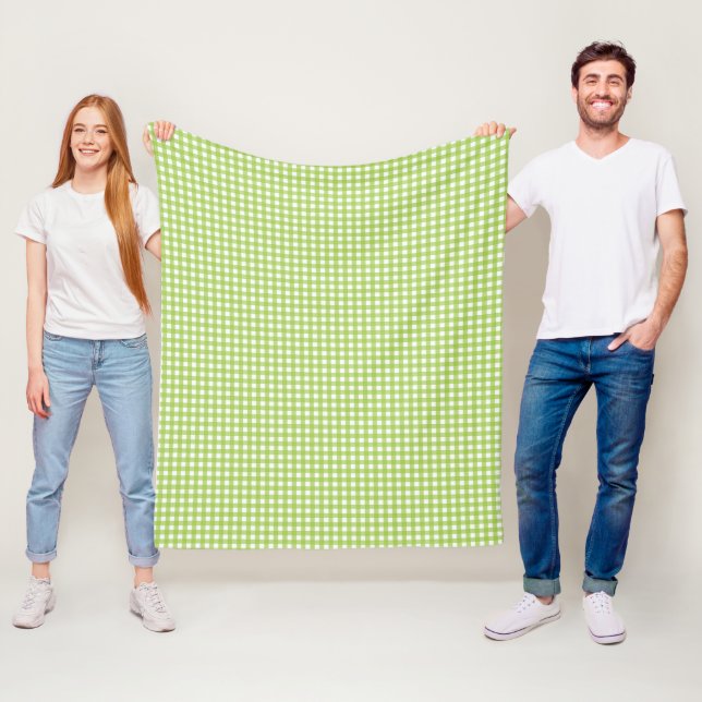 Small Classic Gingham Karo Kariert Pattern Green Fleecedecke (Beispiel)