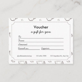 Small Coffee Shop Voucher and Gift Certificates Begleitkarte