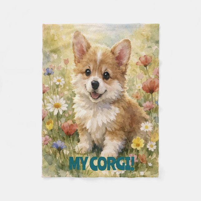 Small Corgi Customized Blanket Fleecedecke (Vorderseite)