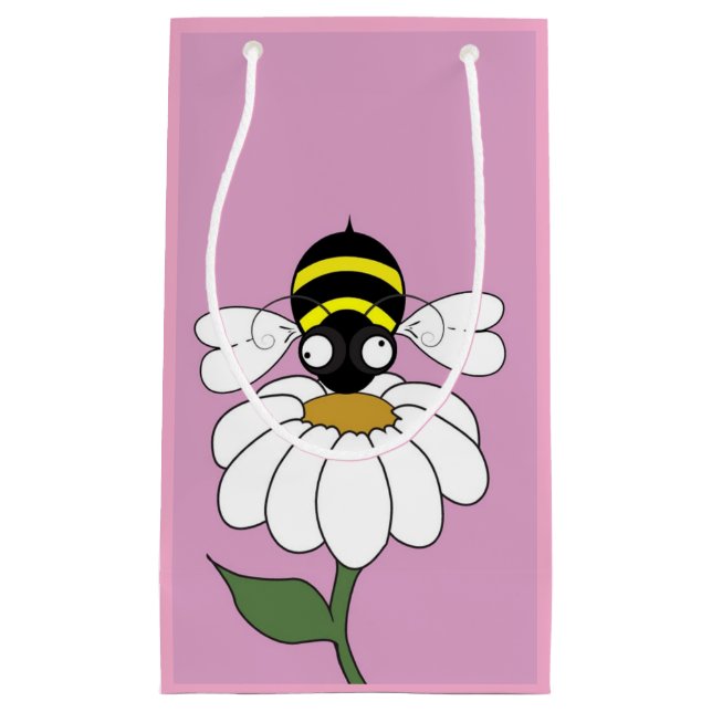 Small Daisy Bee Gift Bag Kleine Geschenktüte (Vorderseite)