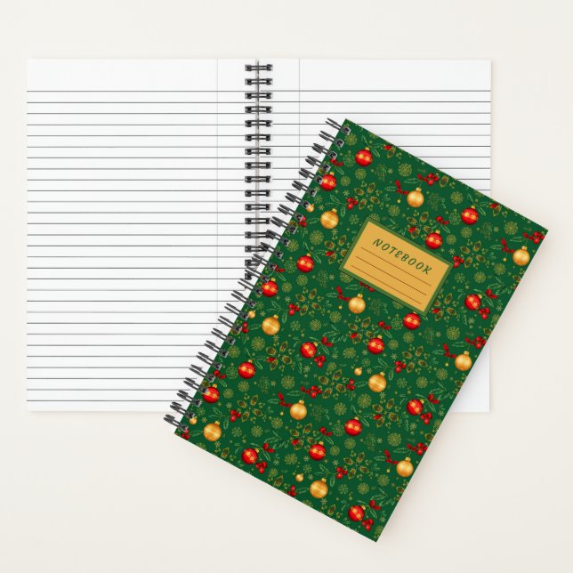 Small Emerald Green Christmas Notebook Notizbuch (Innen)