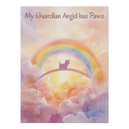 Small Fluffy Dog Rainbow Bridge Memorial Music Poster
