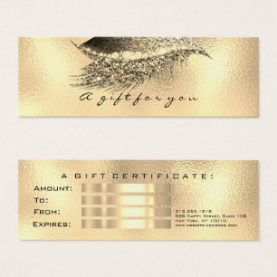 Small Geschenkgutschein Glitzer Lash Gold Metal Lu