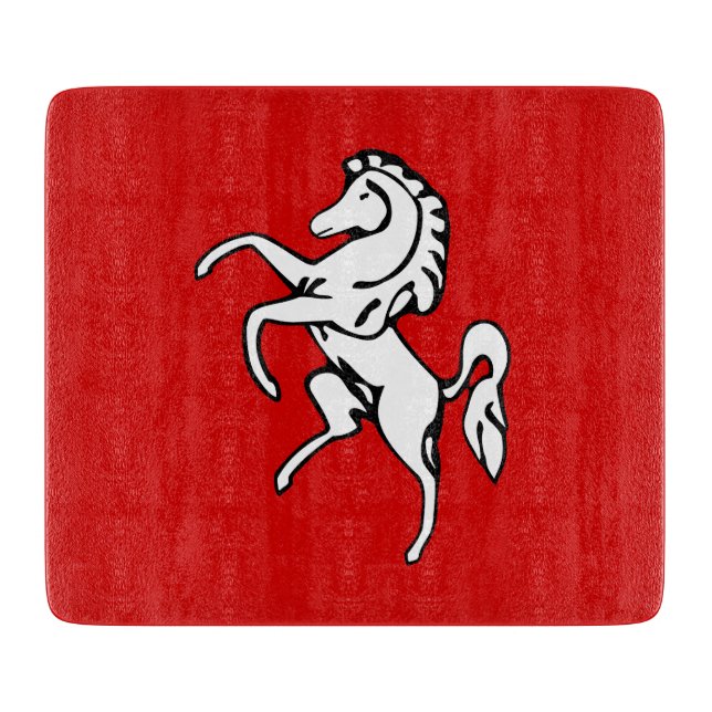 Small glass cutting board with flag of Kent County Schneidebrett (Vorderseite)