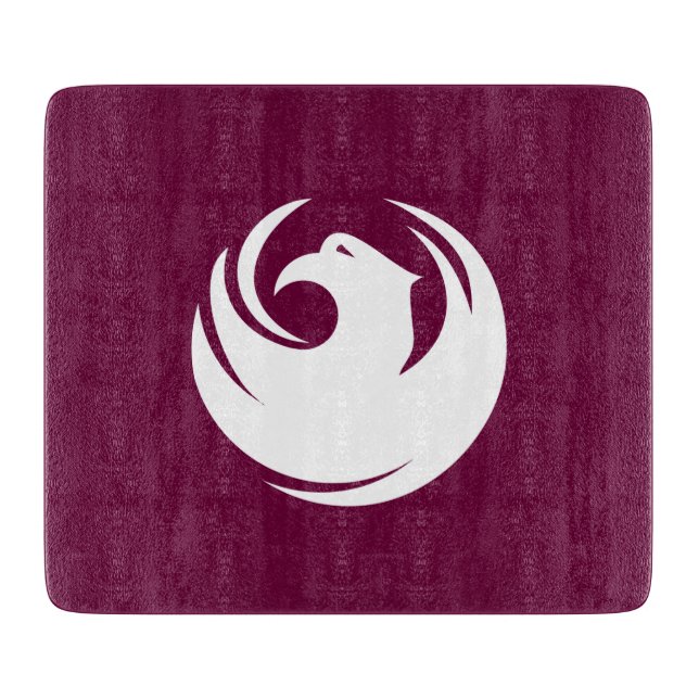 Small glass cutting board with flag of Phoenix, US Schneidebrett (Vorderseite)