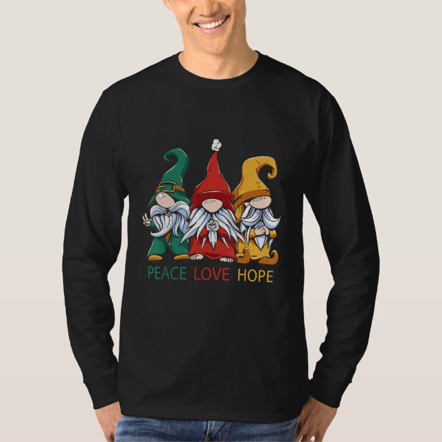 Small gnomes in green red and yellow peas love and T-Shirt (Vorderseite)