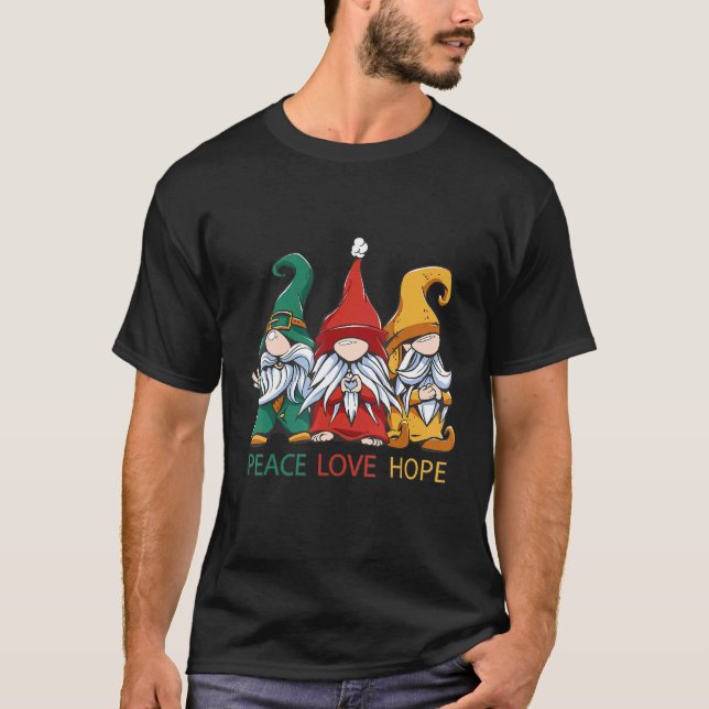 Small gnomes in green red and yellow peas love and T-Shirt (Vorderseite)