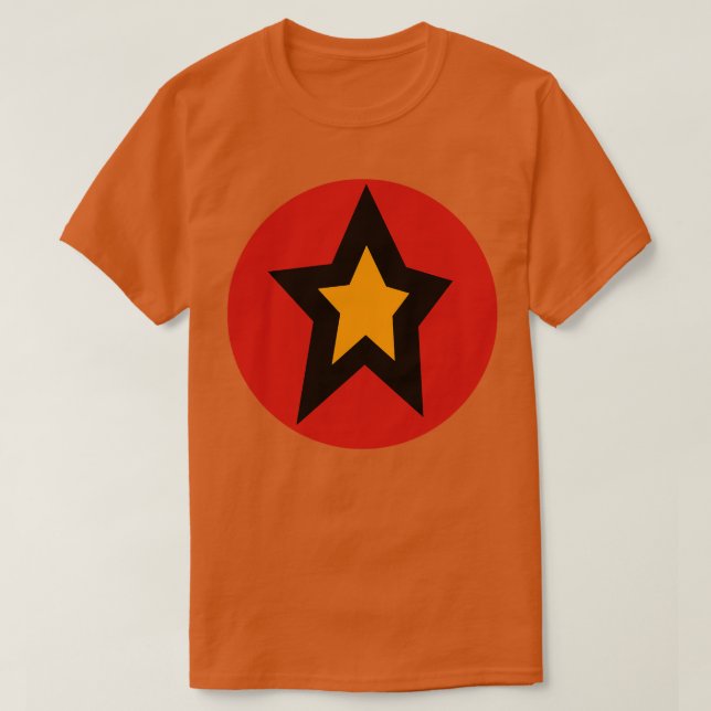 Small Gold Red Circle Graphic T-Shirt (Design vorne)