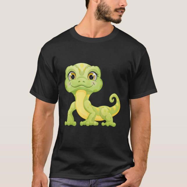 Small Green Lizard Iguana Reptiles T-Shirt (Vorderseite)