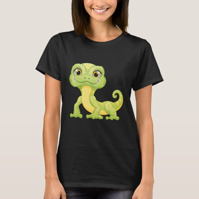 Small Green Lizard Iguana Reptiles T-Shirt (Vorderseite)