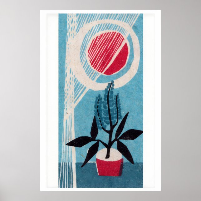 Small Houseplant in Sun - Matchbox Print Poster (Vorne)