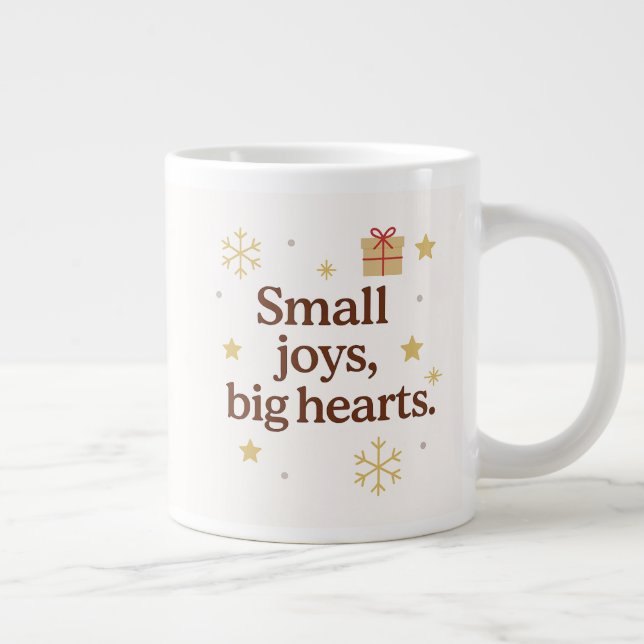 Small Joys, Big Hearts | Cozy Christmas Mug  Jumbo-Tasse (Rechts)