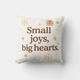 Small Joys, Big Hearts – Minimalist Holiday Throw  Kissen