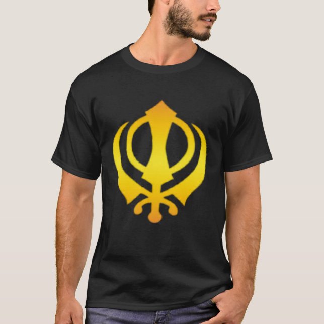 Small Khanda Sikh Symbol Chakkar Chakra Kirpans Si T-Shirt (Vorderseite)