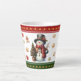 Small Latte Mug with Snowman and Christmas Cookies Milchtasse