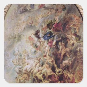 Small letztes Urteil, c.1620 Quadratischer Aufkleber