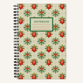 Small Light Christmas Notebook - Vintage Ornaments Notizbuch