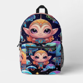 Small Multi-Coloured Aliens in Space  Bedruckter Rucksack
