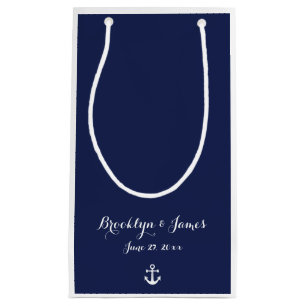Small Navy Blue Nautical Wedding Gift Bags Kleine Geschenktüte