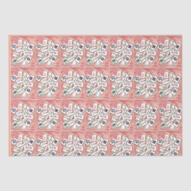 small peach mahjong tiles seidenpapier (Vorderseite)