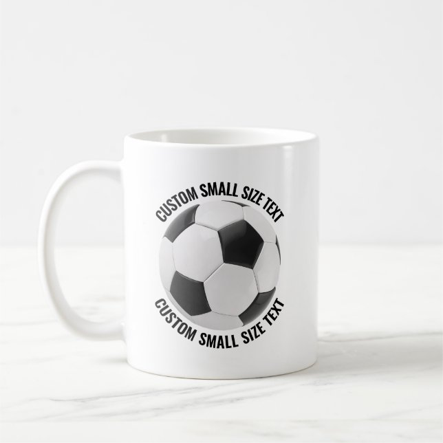 Small Personalized Text Soccer Ball 11 oz. Custom Kaffeetasse (Links)