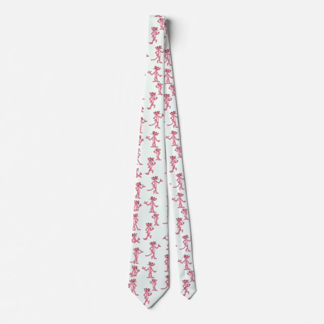 Small Pink Panther Pattern Krawatte (Vorderseite)
