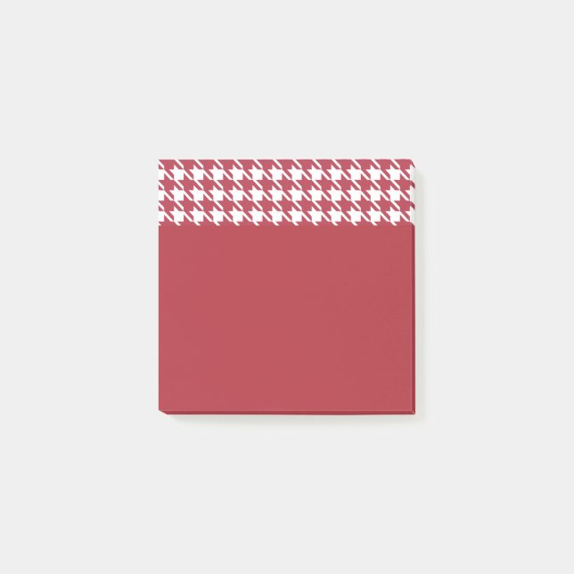 Small Red Hahnentrittmuster Post It Notes Post-it Klebezettel (Vorderseite)