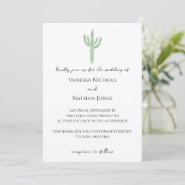 Small Sage Green Saguaro Cactus Wedding Einladung