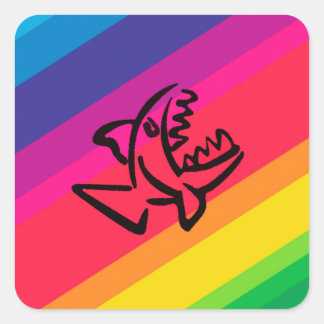 small shark quadratischer aufkleber