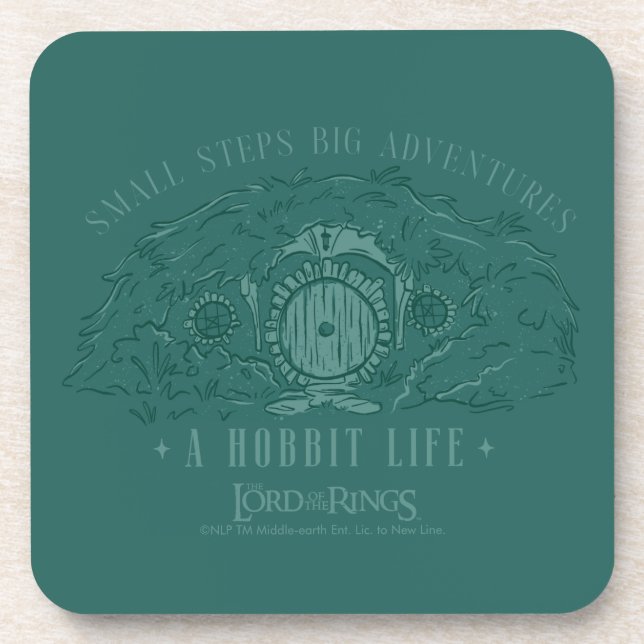 Small Steps, Big Adventures - A Hobbit Life Getränkeuntersetzer (Vorderseite)