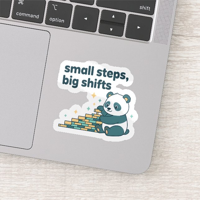 Small Steps Big Shifts Sticker  Motivational Panda (Detail)