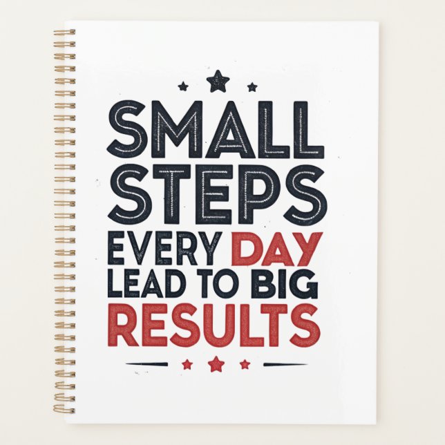 Small Steps Every Day Lead – Motivational Quote De Planer (Vorderseite)