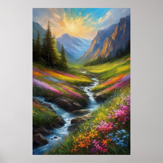 Small Stream's Tale in einem klippenförmig angeleg Poster (Vorne)