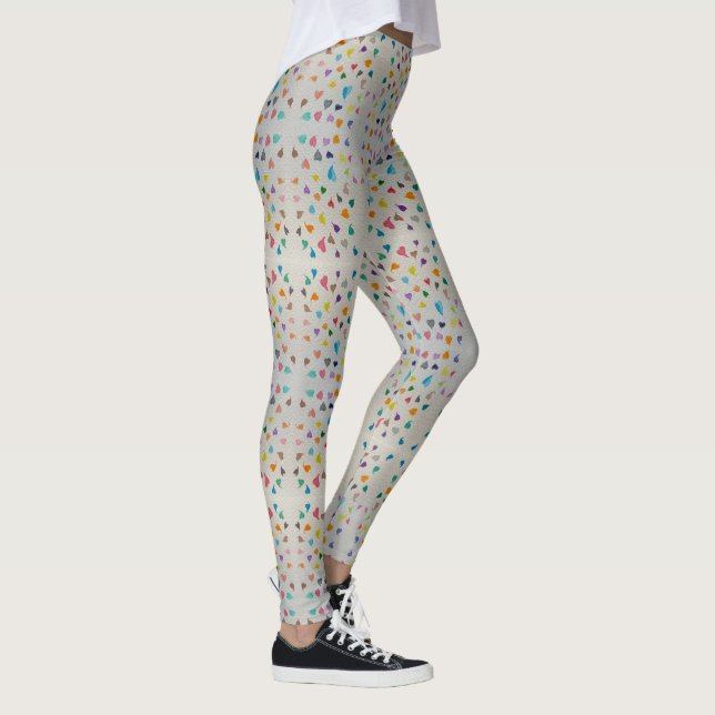 Small Watercolor Hearts Leggings  (Rechts)