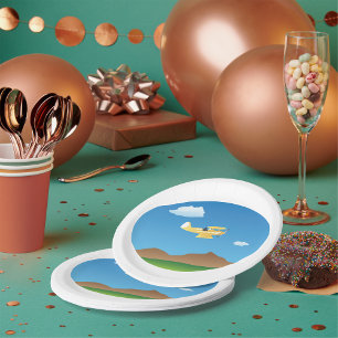 Small Yellow Plane Pappteller