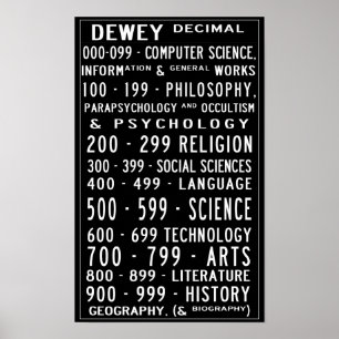 Small Zuhause Library Dewey Decimal Busroll Poster